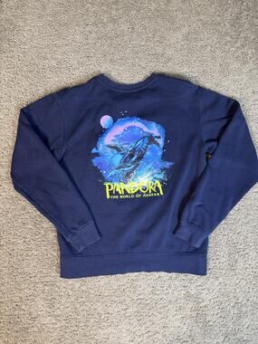 Avatar Sweatshirt Womens XS Pandora The World Of Avatar Blue Crewneck Graphic